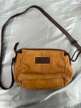Vera Pelle Two-Tone Tan and Brown Leather Crossbody